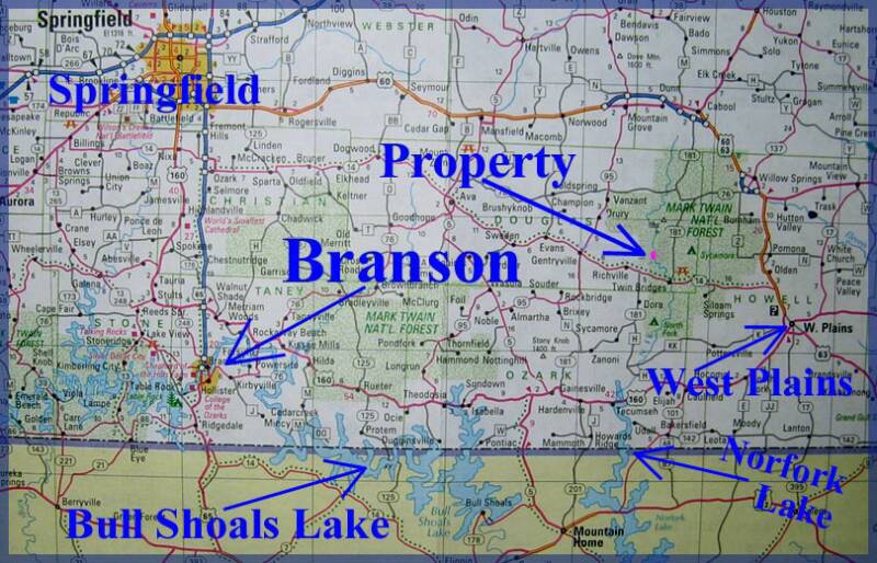 map of missouri with cities. cities including Branson,